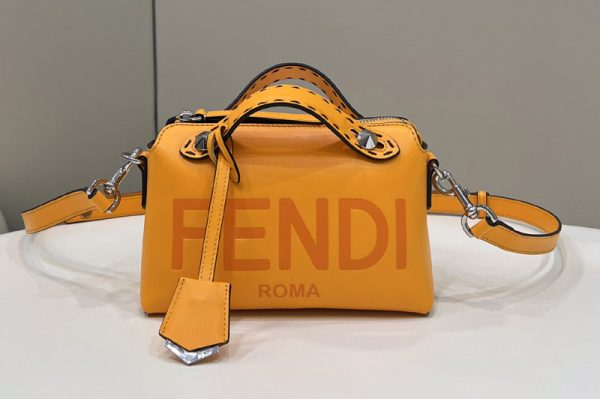 Replica Fendi 8BL145 By The Way Mini small Boston bag in Orange leather