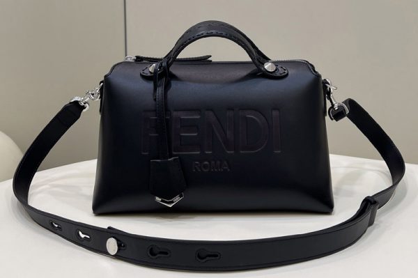 Replica Fendi 8BL145 By The Way Mini small Boston bag in Black leather