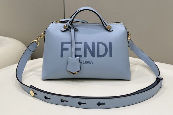 Replica Fendi 8BL145 By The Way Mini small Boston bag in Light Blue leather