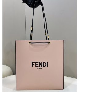 Replica Fendi 8BH383 Shopping medium Tote Bag in Pink Leather