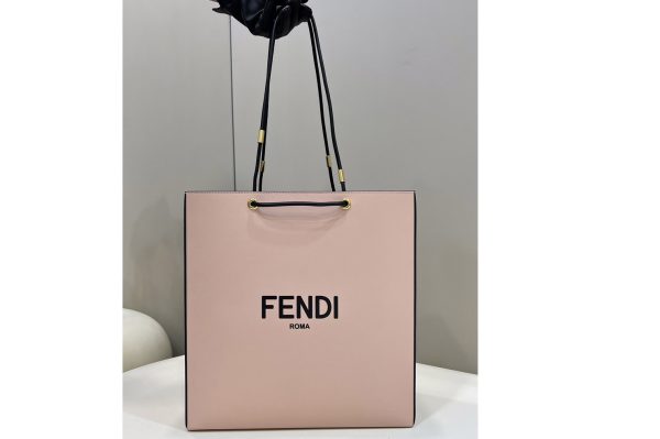 Replica Fendi 8BH383 Shopping medium Tote Bag in Pink Leather