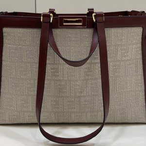 Replica Fendi 8BH374 Medium X-Tote bag in Beige canvas FF