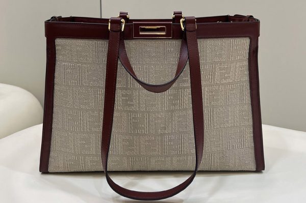 Replica Fendi 8BH374 Medium X-Tote bag in Beige canvas FF