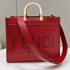 Replica Fendi 8BH372 Large Fendi Sunshine shopper Tote Bag in Red leather