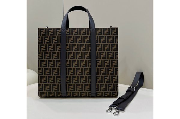 Replica Fendi 7VA390 Shopper Tote Bag in FF jacquard fabric