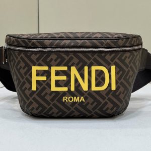 Replica Fendi 7VA434 Fendi Belt Bag in Brown fabric