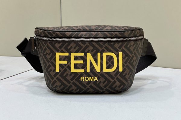 Replica Fendi 7VA434 Fendi Belt Bag in Brown fabric