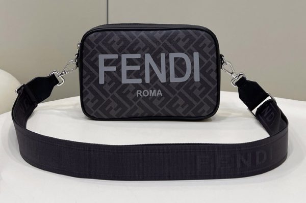 Replica Fendi 7M0286 Camera Case shoulder bag in Black FF fabric