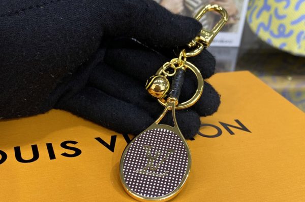 Replica Louis Vuitton M00839 LV Serve keyring in Black Leather