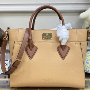 Replica Louis Vuitton M20633 LV On My Side MM tote bag in Arizona Beige Calf leather