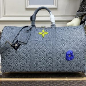 Replica Louis Vuitton M20901 LV Keepall 50 bag in Granite Taurillon Monogram