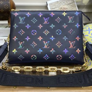 Replica Louis Vuitton Women Bagatelle BB Bag Printed and embossed grained  cowhide leather M46113