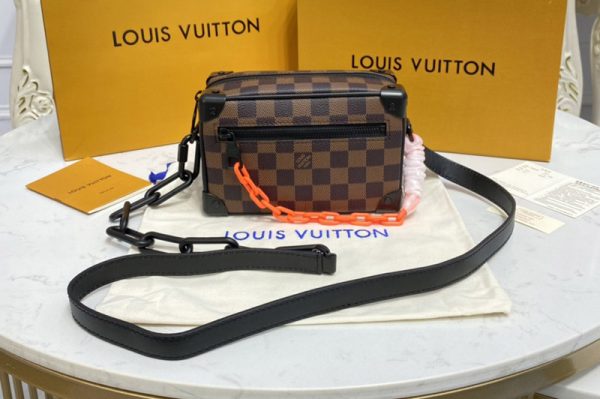 Replica Louis Vuitton M44735 LV Mini Soft Trunk bag in Damier Ebene Canvas