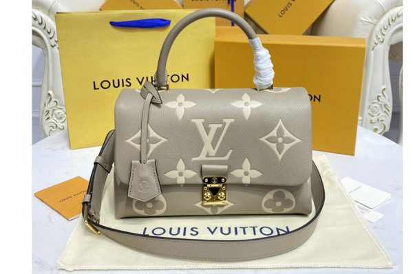 Replica Louis Vuitton M46041 LV Madeleine MM handbag in bicolor Monogram Empreinte leather