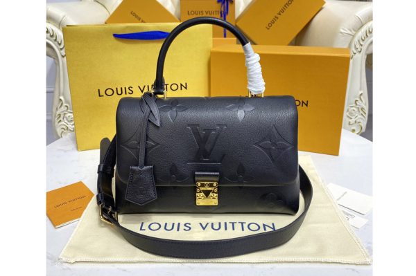 Replica Louis Vuitton M45976 LV Madeleine MM handbag in Black Monogram Empreinte leather