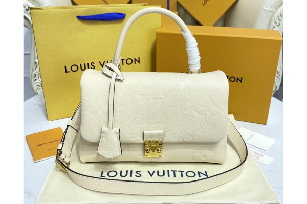 Replica Louis Vuitton M45976 LV Madeleine MM handbag in White Monogram Empreinte leather