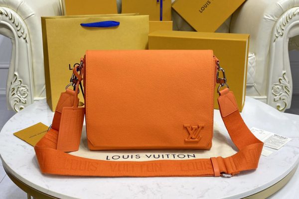 Replica Louis Vuitton M59327 LV New Messenger Bag in Orange Aerogram leather