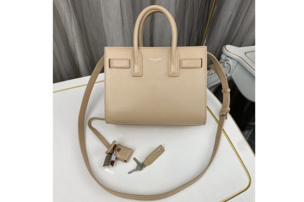 Replica Saint Laurent 392035 YSL CLASSIC SAC DE JOUR NANO bag IN Beige Smooth Leather