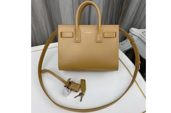 Replica Saint Laurent 392035 YSL CLASSIC SAC DE JOUR NANO bag IN Caramel Smooth Leather