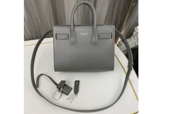 Replica Saint Laurent 392035 YSL CLASSIC SAC DE JOUR NANO bag IN Grey Smooth Leather