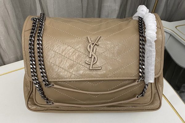 Replica Saint Laurent 498883 YSL Niki Large Bag in Apricot Vintage Leather