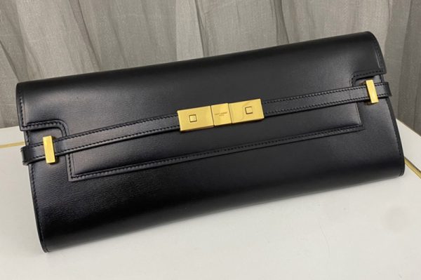 Replica Saint Laurent 695949 YSL MANHATTAN CLUTCH IN Black Calf Leather