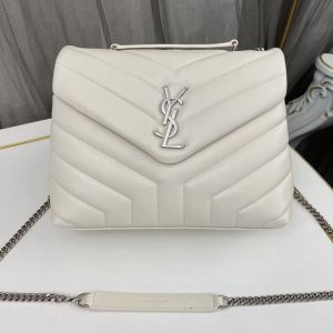 Replica Saint Laurent 467072 YSL Loulou Toy Bag In White Matelasse Y Leather