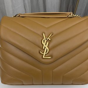 Replica Saint Laurent 494699 YSL LOULOU SMALL BAG IN Caramel Y-QUILTED LEATHER With Gold