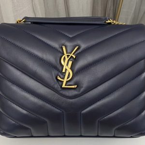 Replica Saint Laurent 494699 YSL LOULOU SMALL BAG IN Blue Y-QUILTED LEATHER With Gold