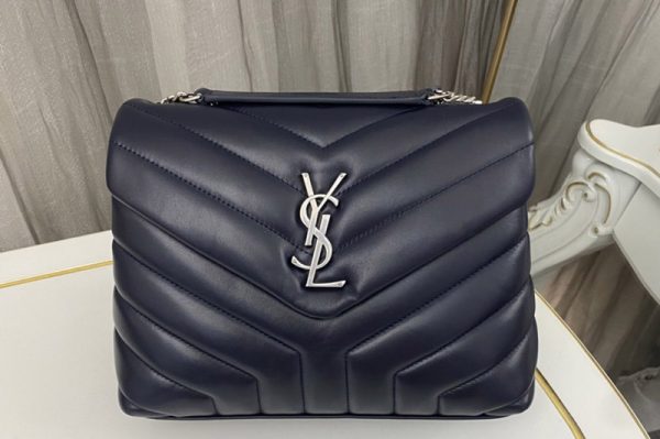 Replica Saint Laurent 494699 YSL LOULOU SMALL BAG IN Black Y-QUILTED LEATHER With Silver