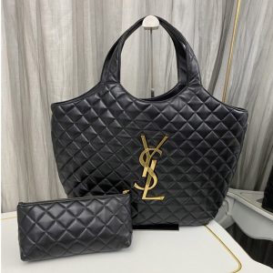 Replica Saint Laurent 698652 YSL Icare Maxi Shopping Bag in Black Quilted Lambskin