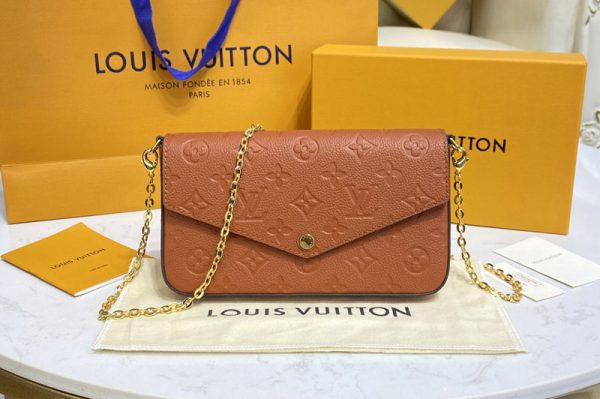 Replica Louis Vuitton M81531 LV Félicie Pochette Bag in Brown Monogram Empreinte Leather