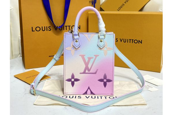 Replica Louis Vuitton M81341 LV Petit Sac Plat Bag in Sunrise Pastel Monogram coated canvas