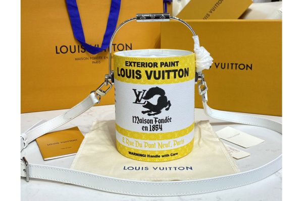 Replica Louis Vuitton M81593 LV Paint Can Bag in Yellow Coated canvas and cowhide leather