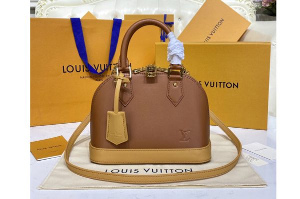 Replica Louis Vuitton M91606 LV Alma BB Bag in Brown Calf Leather