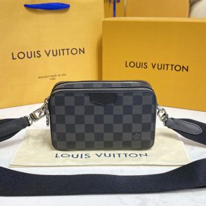 Replica Louis Vuitton N41259 Tadao PM Briefcase Damier Graphite Canvas For  Sale