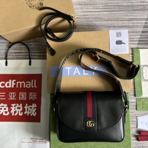 Replica Gucci 722117 Ophidia GG mini shoulder bag in Black Leather