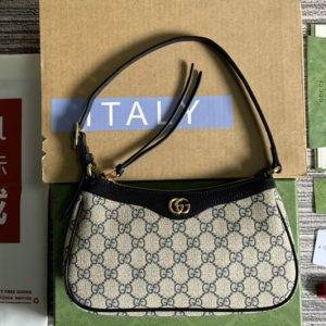 Replica Gucci 735145 Ophidia small handbag in Beige and Blue GG Supreme canvas