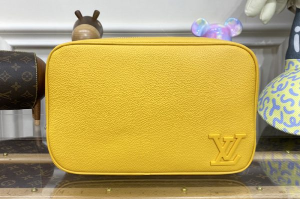 Replica Louis Vuitton M20912 LV toilet pouch bag in Yellow LV Aerogram cowhide leather