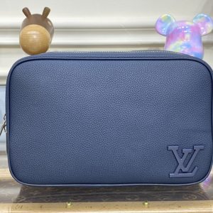 Replica Louis Vuitton M20912 LV toilet pouch bag in Blue LV Aerogram cowhide leather