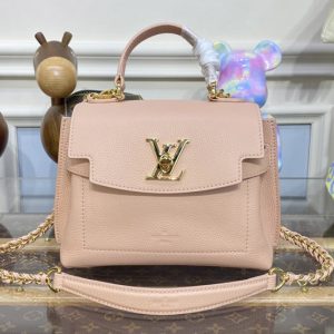 Replica Louis Vuitton M21088 LV Lockme Ever Mini handbag in Pink Grained calf leather