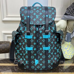 Replica Louis Vuitton M21396 LV Christopher MM backpack in LV Graffiti Monogram Eclipse coated canvas