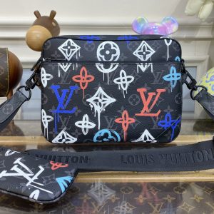 Replica Louis Vuitton M21396 LV Trio Messenger bag in Monogram Eclipse canvas with the Monogram Blossoms