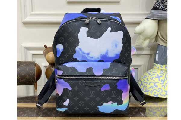 Replica Louis Vuitton M21429 LV Discovery backpack in Sunrise Monogram Eclipse coated canvas