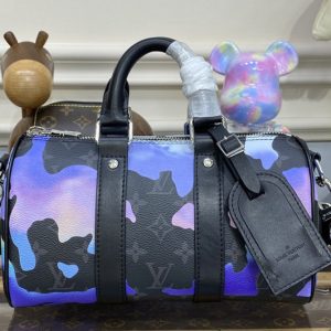 Replica Louis Vuitton M21430 LV Keepall 25 Bag in Sunrise Monogram Eclipse coated canvas