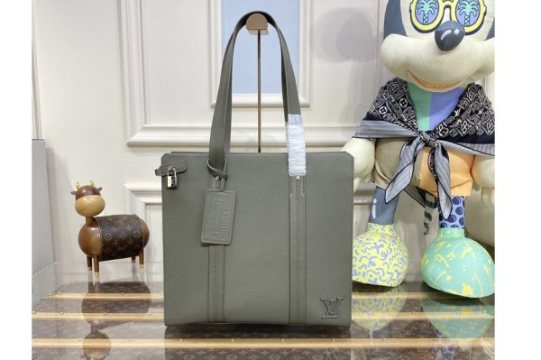 Replica Louis Vuitton M21542 LV Takeoff Cabas tote bag in Green LV Aerogram cowhide leather