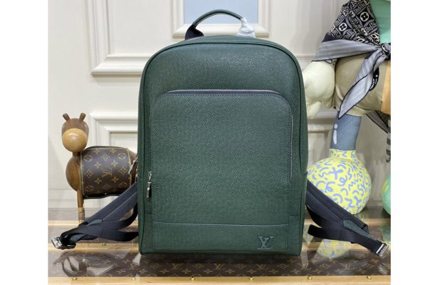 Replica Louis Vuitton M30857 LV Adrian Backpack in Green Taiga leather