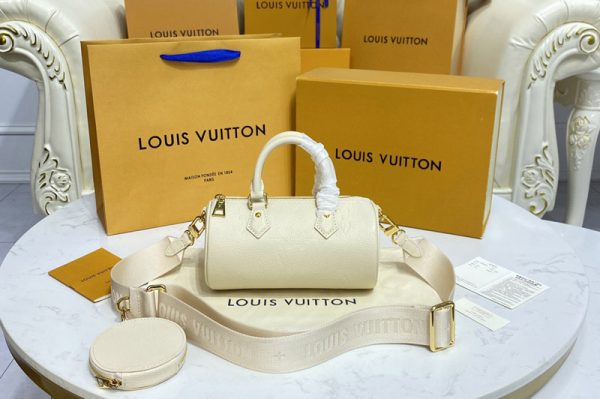 Replica Louis Vuitton M46031 LV Papillon BB bag in Beige Monogram Empreinte leather