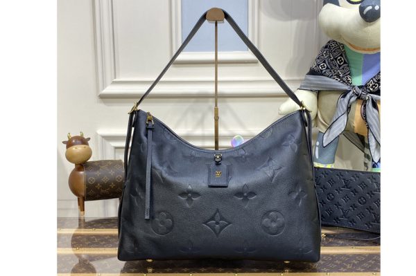 Replica Louis Vuitton M46289 LV CarryAll MM Bag in Black embossed leather