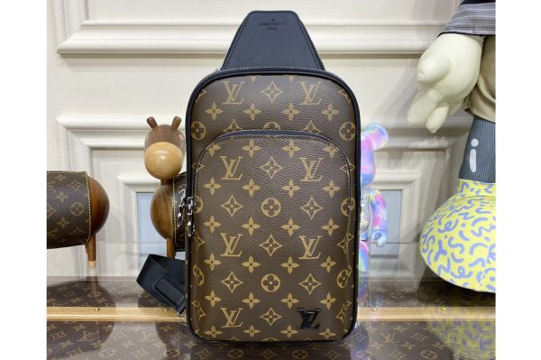 Replica Louis Vuitton M46327 LV Avenue Slingbag Bag in Monogram Macassar coated canvas